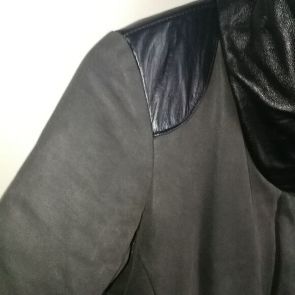 𝅺COKLUCH Winter Black & Grey Contemporary Zipper Front Long Coat Extra-Small - Picture 7 of 16